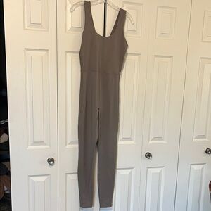 all in motion Taupe Scoop-Neck Jumpsuit with Slim Legs